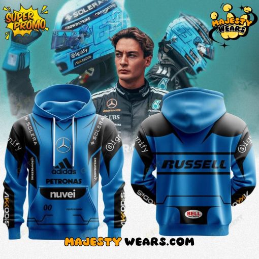 Mercedes George Russell Premium F1 Helmet Special Hoodie