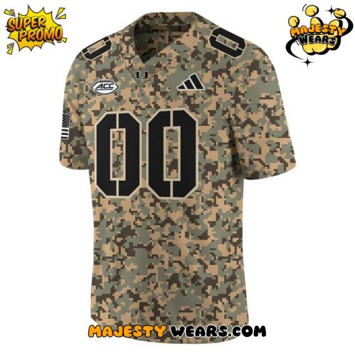 Miami Hurricanes Military Camo Mode Custom Football Jersey