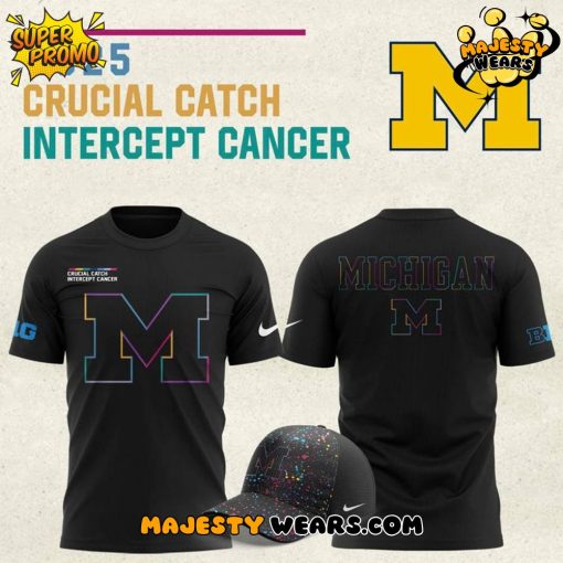 Michigan Wolverines x Crucial Catch Intercept Cancer 2025 Special Tee