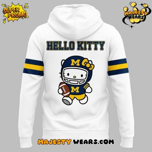 Michigan Wolverines x Hello Kitty Special White Hoodie