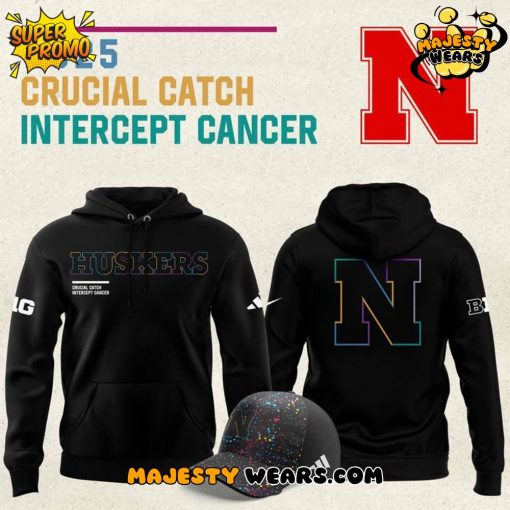 Nebraska Cornhuskers x Crucial Catch Intercept Cancer 2025 Special Hoodie