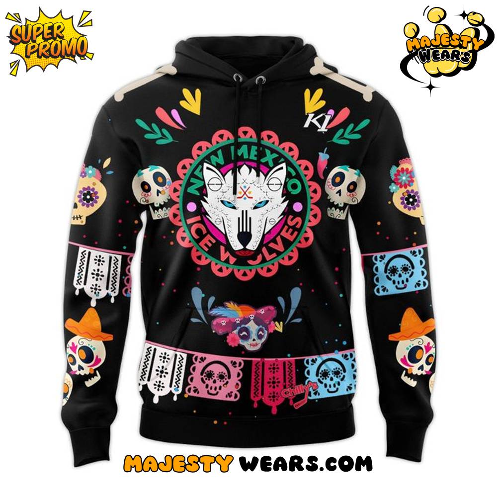New Mexico Ice Wolves 2025 Día de Los Muertos Special Hoodie New Mexico Ice Wolves 2025 Día de Los Muertos Special Hoodie