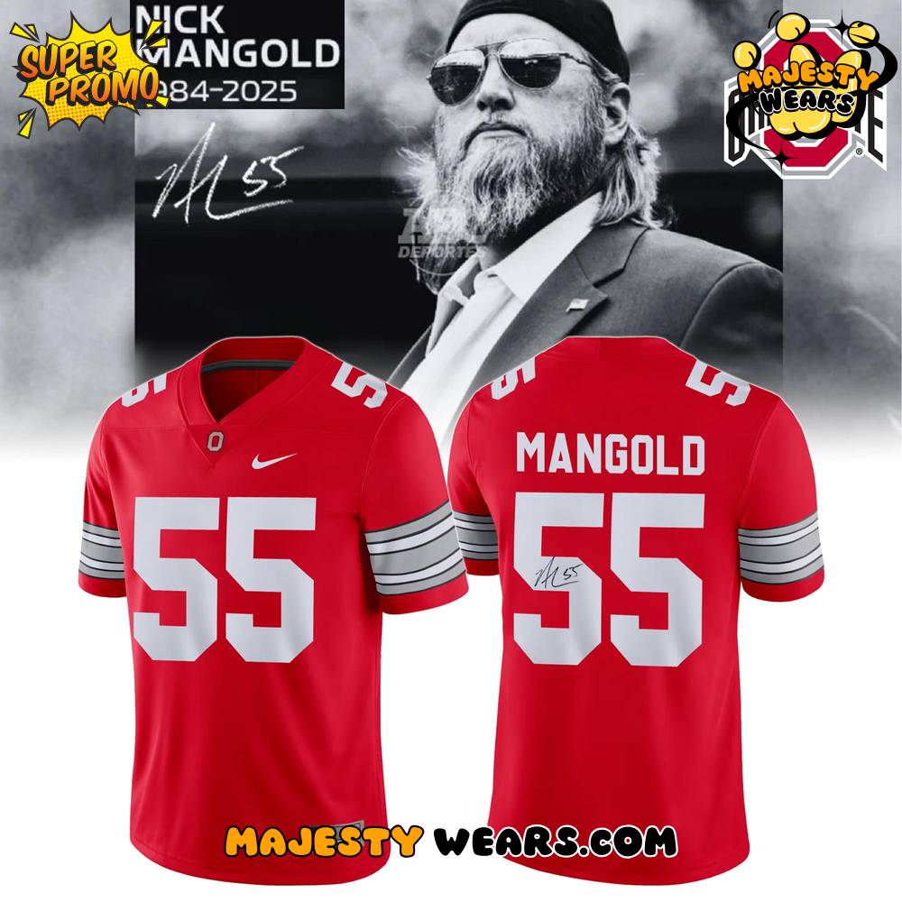 Ohio State Buckeyes Nick Mangold In Memory Legend 1984-2025 Custom Footbal Jersey Ohio State Buckeyes Nick Mangold In Memory Legend 1984-2025 Custom Footbal Jersey