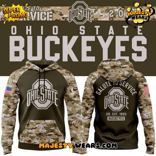 Ohio State Buckeyes Salute To Service 2025 Special Camo Hoodie
