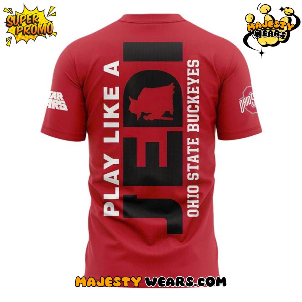 Ohio State Buckeyes x Star Wars Jedi Master Special Red T-Shirt Ohio State Buckeyes x Star Wars Jedi Master Special Red T-Shirt