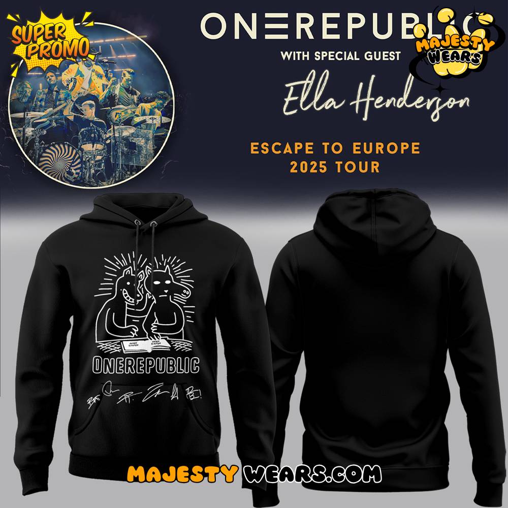 OneRepublic Escape to Europe Black Hoodie OneRepublic Escape to Europe Black Hoodie