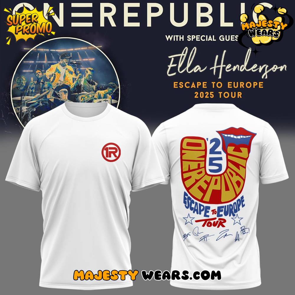 OneRepublic Escape to Europe White Shirt OneRepublic Escape to Europe White Shirt