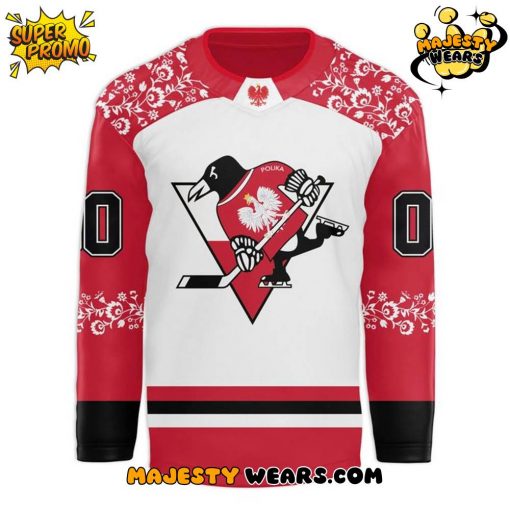 Pittsburgh Penguins x 2025 Polish Heritage Custom Hockey Jersey