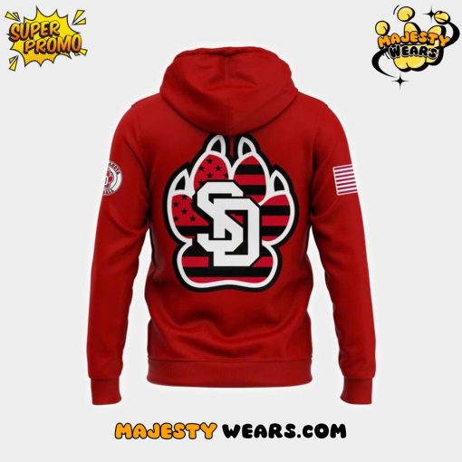 South Dakota Coyotes 2025 Military Appreciation Day Hoodie – Red