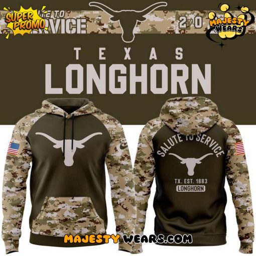 Texas Longhorns Salute To Service 2025 Special Camo Hoodie