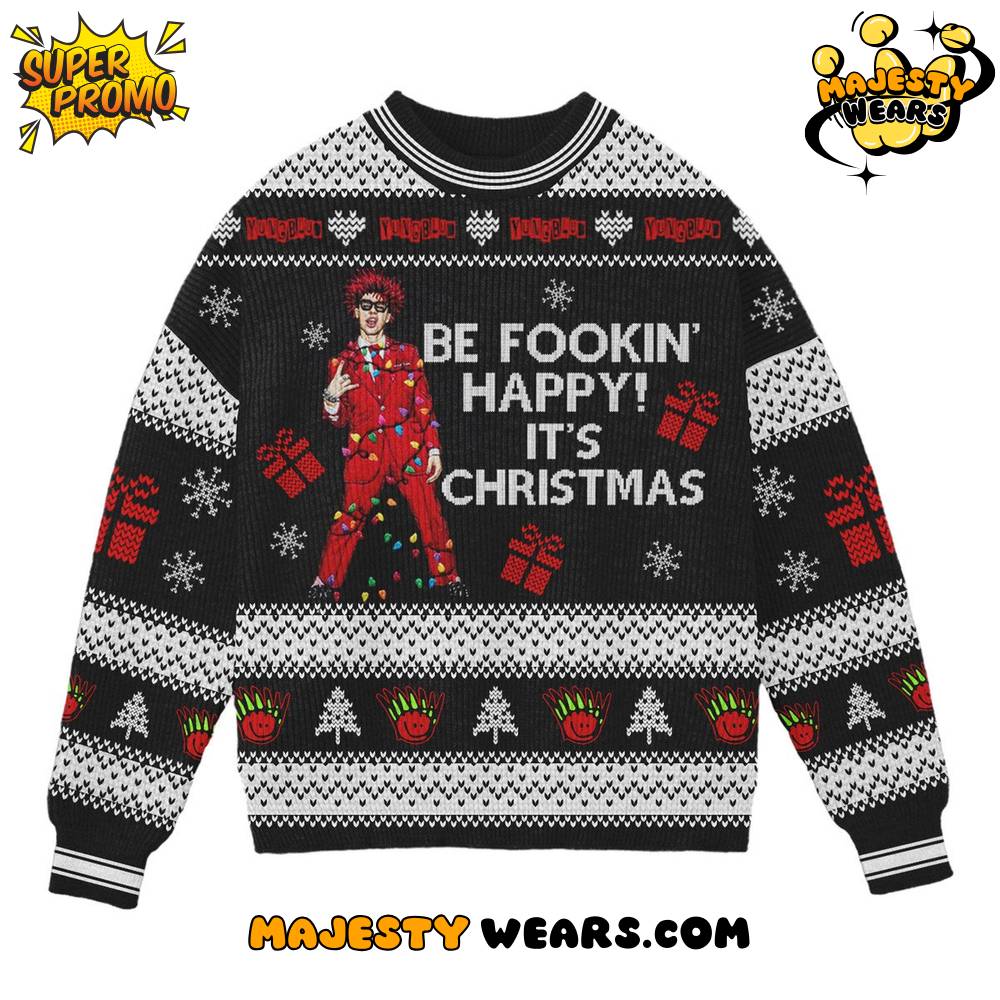 YungBlud “Be Fookin’ Happy Christmas” Ugly Sweater YungBlud “Be Fookin’ Happy Christmas” Ugly Sweater