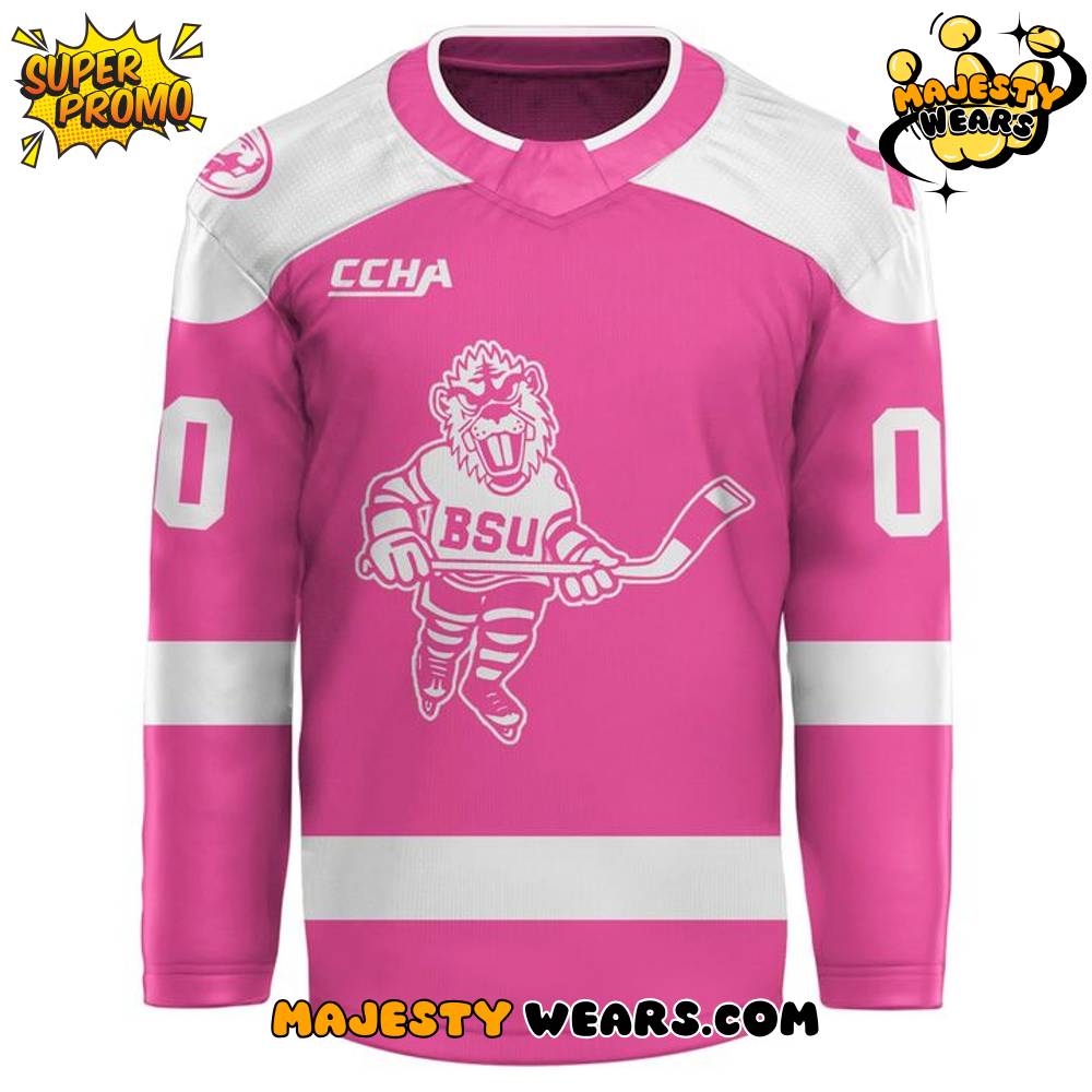 Bemidji State 2025 Pink in the Rink Custom Hockey Jersey Bemidji State 2025 Pink in the Rink Custom Hockey Jersey