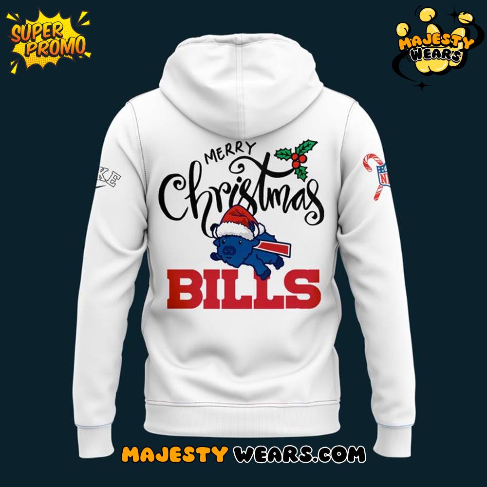 Bills Merry Christmas 2025 Special White Hoodie Bills Merry Christmas 2025 Special White Hoodie