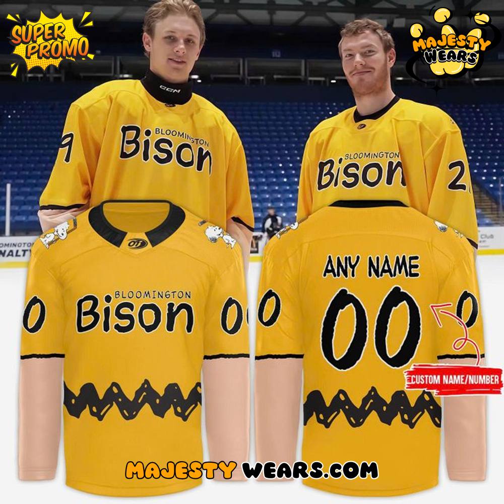 Bloomington Bison 2025 Peanutsthemed Teddy Bear Toss Special Hockey Jersey Bloomington Bison 2025 Peanutsthemed Teddy Bear Toss Special Hockey Jersey