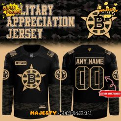 Boston Bruins Military Night Appreciation 2025 Custom Hockey Jersey