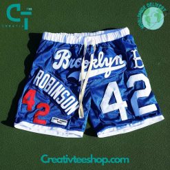 Brooklyn Nets No. 42 Blue Shorts