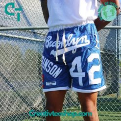 Brooklyn Nets No. 42 Blue Shorts