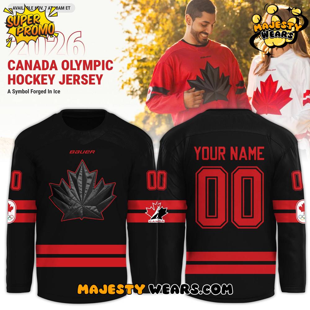 Canada Olympic 2026 “A Symbol Forged in Ice” Custom Hockey Jersey – Black Canada Olympic 2026 “A Symbol Forged in Ice” Custom Hockey Jersey – Black
