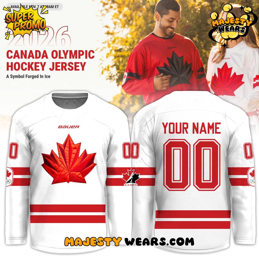 Canada Olympic 2026 “A Symbol Forged in Ice” Custom Hockey Jersey – White Canada Olympic 2026 “A Symbol Forged in Ice” Custom Hockey Jersey – White