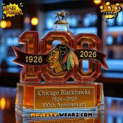 Chicago Blackhawks 100th Anniversary Whiskey Bottle
