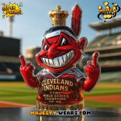Cleveland Indians Chief Wahoo 2 Time World Series Champions Whiskey Bottle