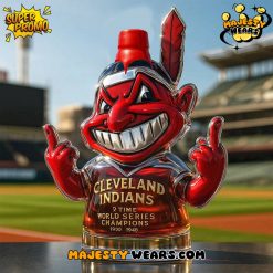 Cleveland Indians Chief Wahoo 2 Time World Series Champions Whiskey Bottle