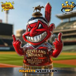 Cleveland Indians Chief Wahoo 2 Time World Series Champions Whiskey Bottle
