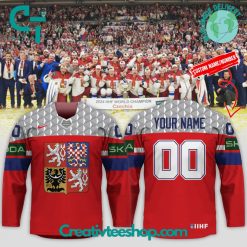 Czech Ice Hockey Association 2024 World Champions Red Hockey Jersey