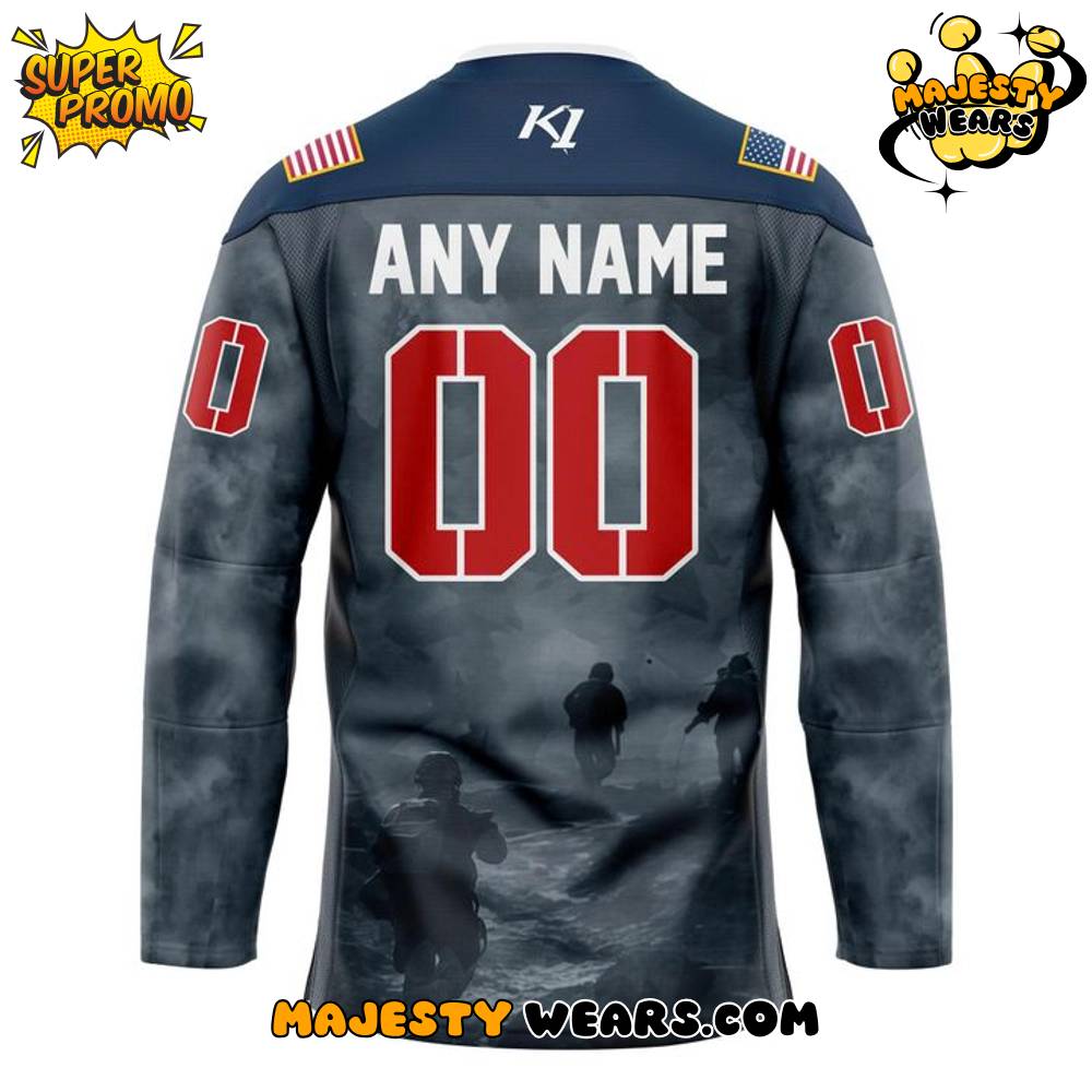 Danbury Hat Tricks Military Night Appreciation 2025 Custom Hockey Jersey Danbury Hat Tricks Military Night Appreciation 2025 Custom Hockey Jersey