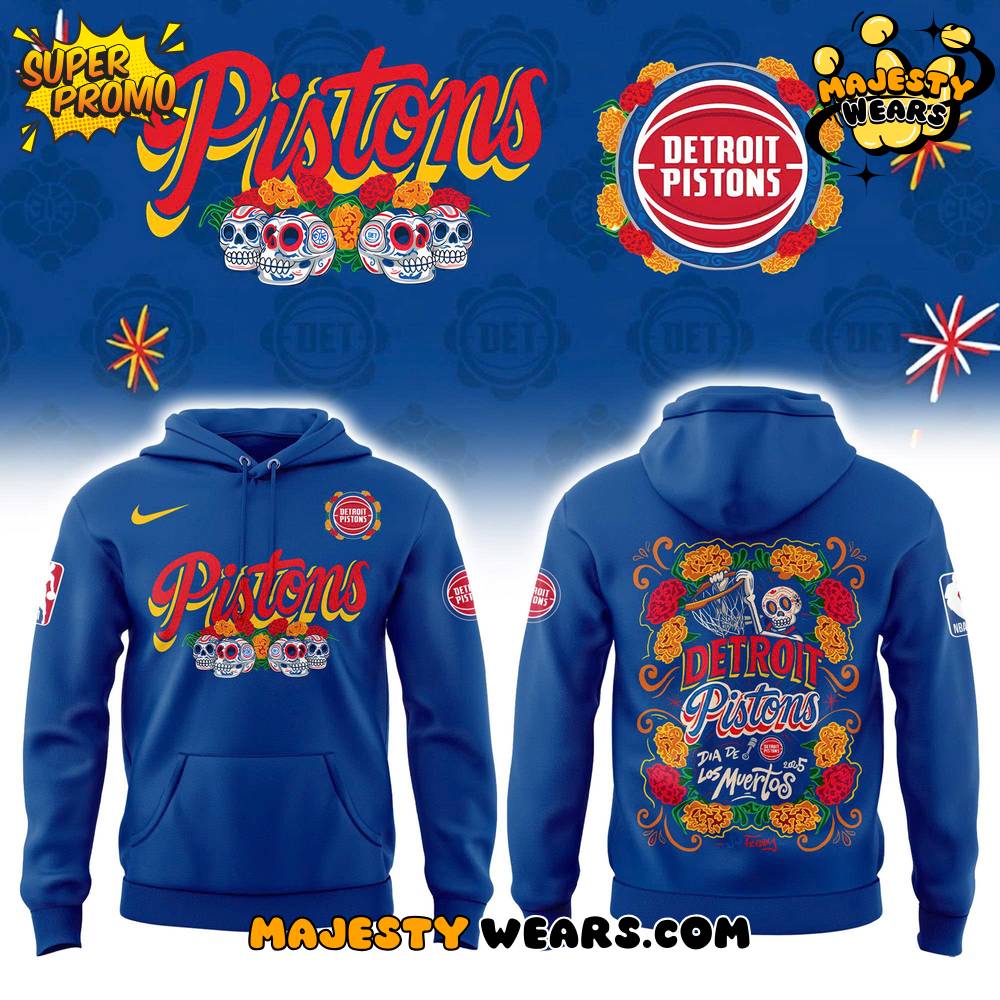 Detroit Pistons x Dia De Los Muertos 2025 Limited Edition Hoodie Detroit Pistons x Dia De Los Muertos 2025 Limited Edition Hoodie