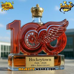 Detroit Red Wings Hockeytown 100th Anniversary Whiskey Bottle