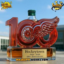 Detroit Red Wings Hockeytown 100th Anniversary Whiskey Bottle