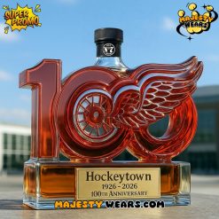 Detroit Red Wings Hockeytown 100th Anniversary Whiskey Bottle