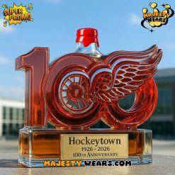 Detroit Red Wings Hockeytown 100th Anniversary Whiskey Bottle