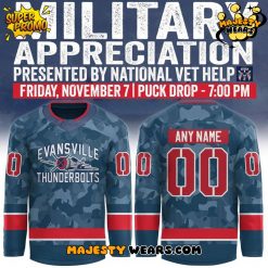 Evansville Thunderbolts Military Night Appreciation Custom Hockey Jersey