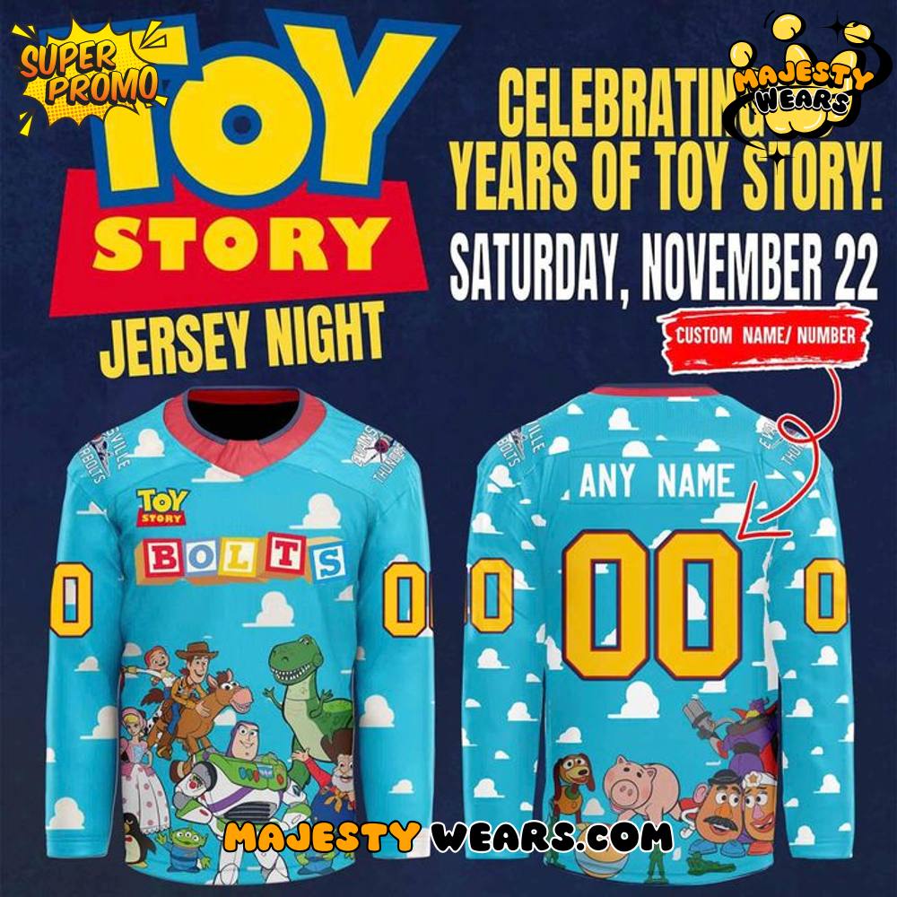 Evansville Thunderbolts x Toy Story Special Hockey Jersey Evansville Thunderbolts x Toy Story Special Hockey Jersey