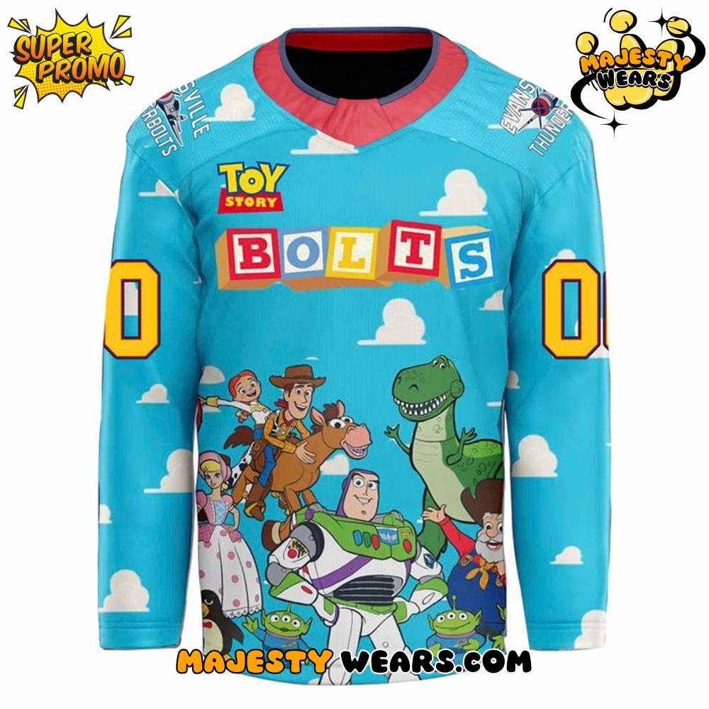 Evansville Thunderbolts x Toy Story Special Hockey Jersey Evansville Thunderbolts x Toy Story Special Hockey Jersey