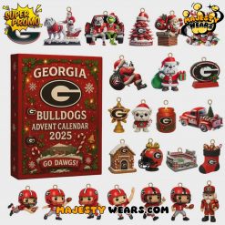 Georgia Bulldogs Christmas Advent Calendar 2025  24 TeamThemed Ornaments