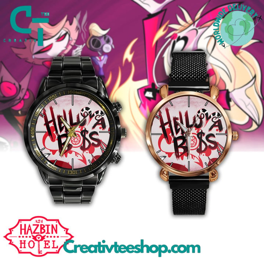 Hazbin Hotel Hello A Boss Stainless Steel Watch Hazbin Hotel Hello A Boss Stainless Steel Watch