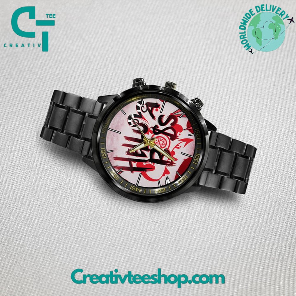 Hazbin Hotel Hello A Boss Stainless Steel Watch Hazbin Hotel Hello A Boss Stainless Steel Watch