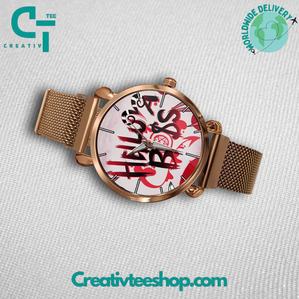 Hazbin Hotel Hello A Boss Stainless Steel Watch Hazbin Hotel Hello A Boss Stainless Steel Watch