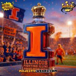 Illinois Fighting Illini “Oskee Wow Wow” Whiskey Bottle
