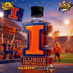 Illinois Fighting Illini “Oskee Wow Wow” Whiskey Bottle