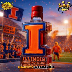 Illinois Fighting Illini Oskee Wow Wow Whiskey Bottle