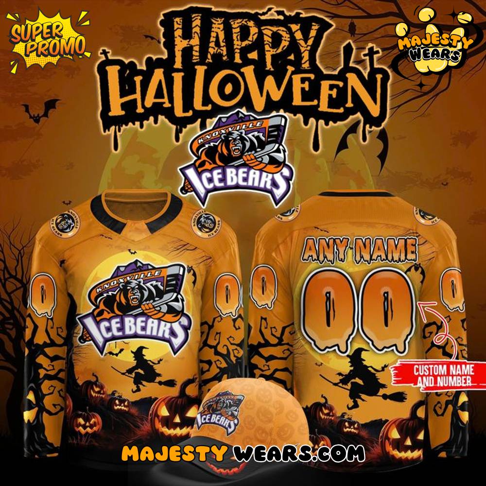 Knoxville Ice Bears “Happy Halloween” Custom Hockey Jersey Knoxville Ice Bears “Happy Halloween” Custom Hockey Jersey