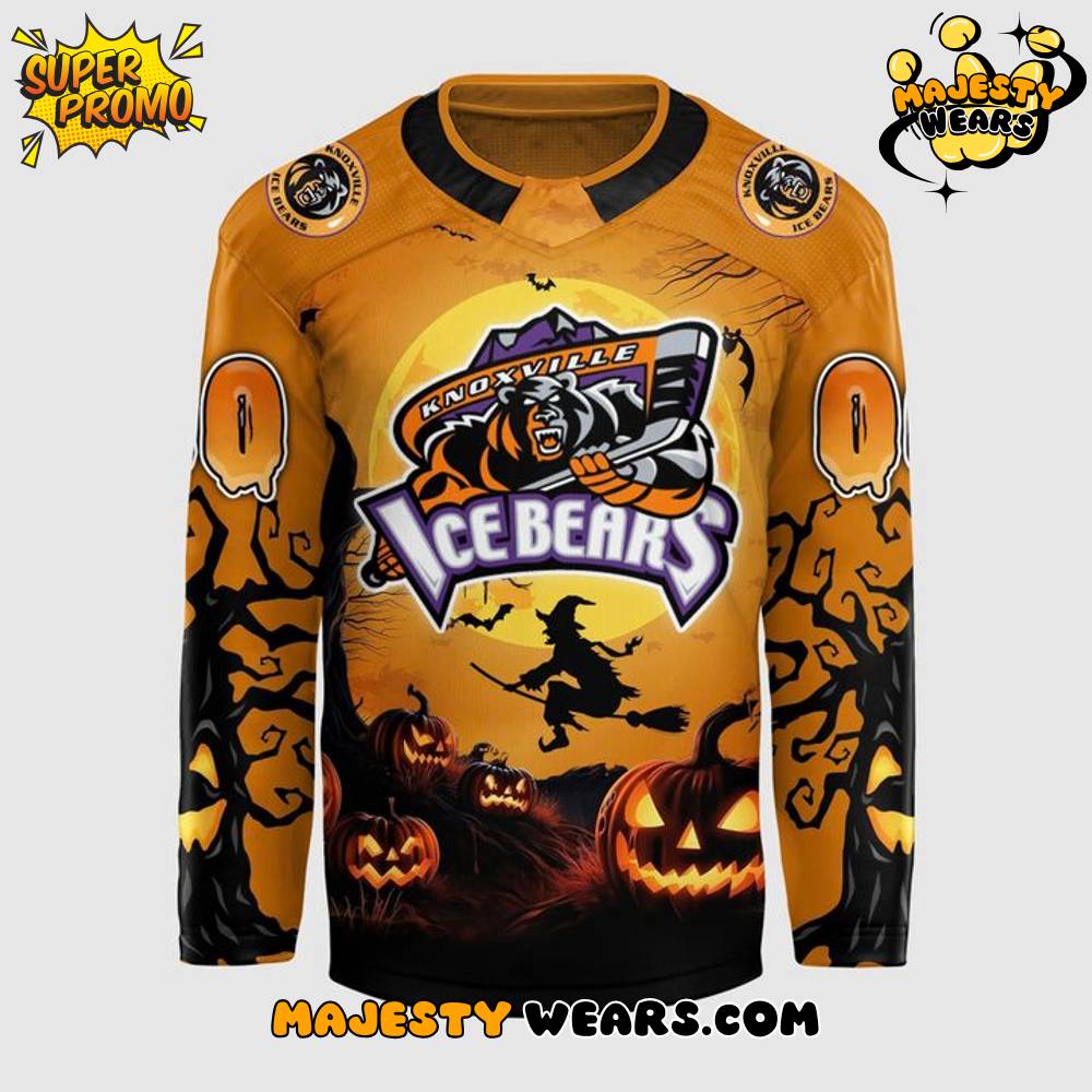 Knoxville Ice Bears “Happy Halloween” Custom Hockey Jersey Knoxville Ice Bears “Happy Halloween” Custom Hockey Jersey