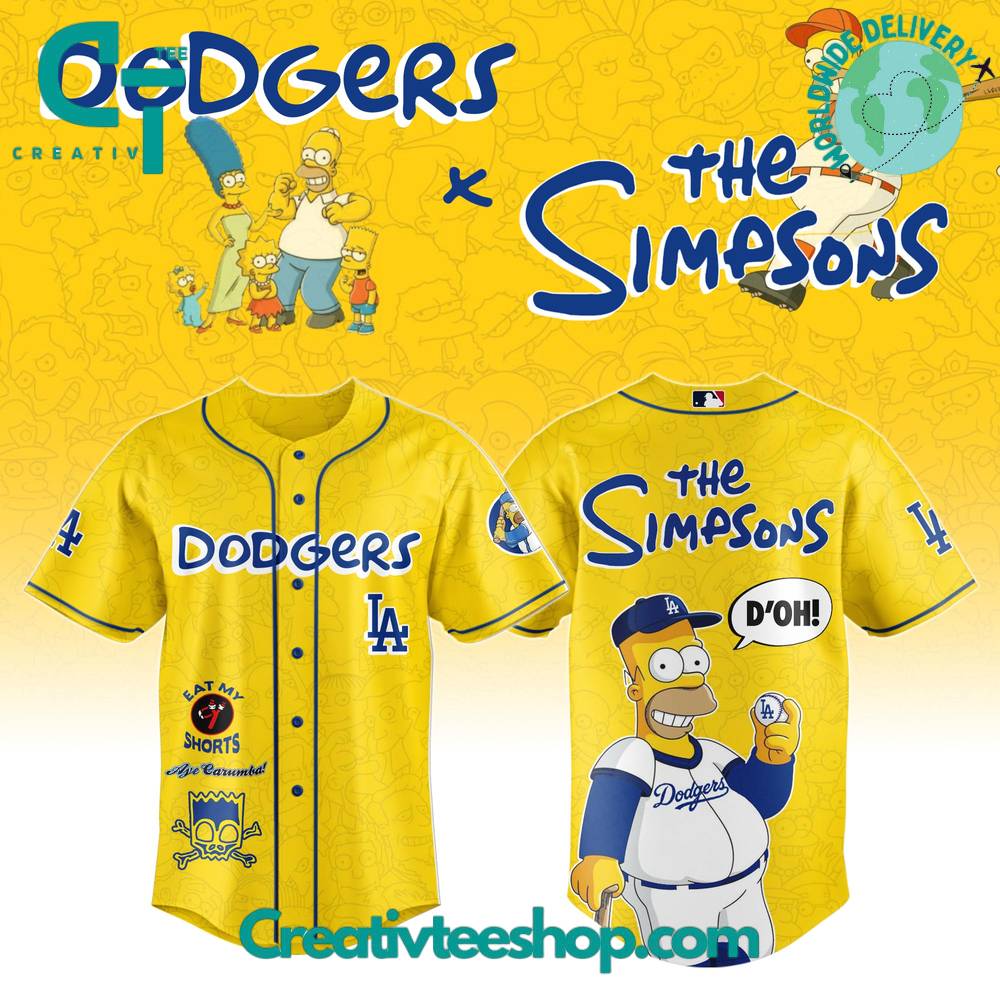 Los Angeles Dodgers MLB x The Simpsons Special Baseball Jersey Los Angeles Dodgers MLB x The Simpsons Special Baseball Jersey