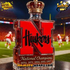 Nebraska Cornhuskers 5Time National Champions Whiskey Bottle
