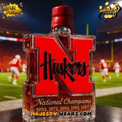 Nebraska Cornhuskers 5Time National Champions Whiskey Bottle