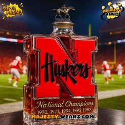 Nebraska Cornhuskers 5Time National Champions Whiskey Bottle